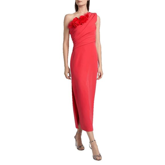 As It May Olivia Crepe One-Shoulder Midi-Dress Size US 16 $545 - Picture 5 of 11